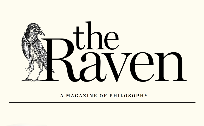 The masthead of 'The Raven' magazine includes the title and an etching of a raven wearing spectacles