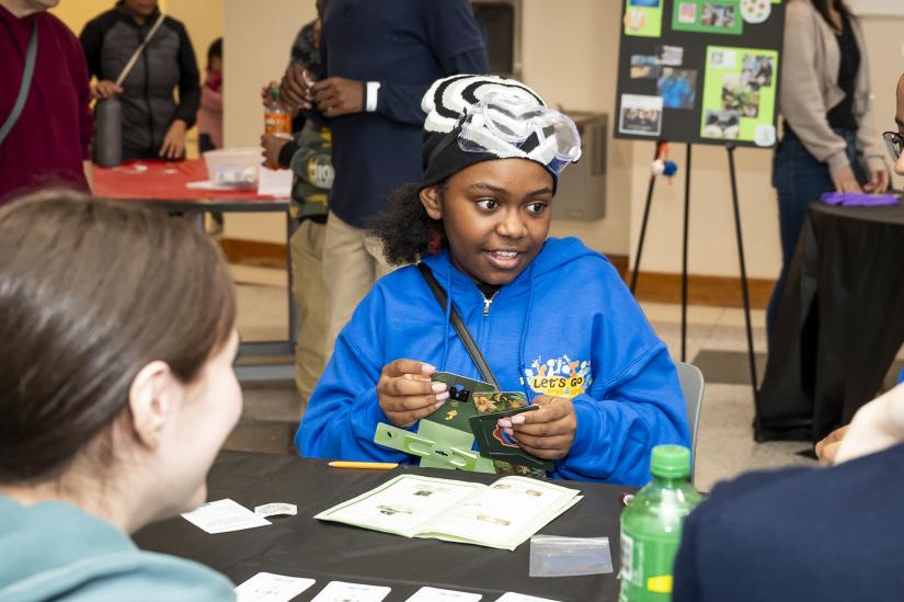 A middle schooler at the Maryland Science Olympiad
