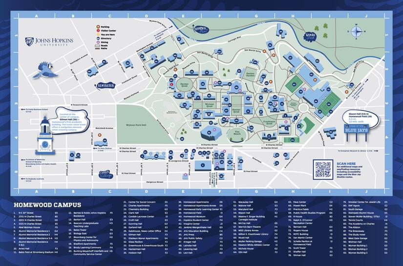 A map of Homewood campus.