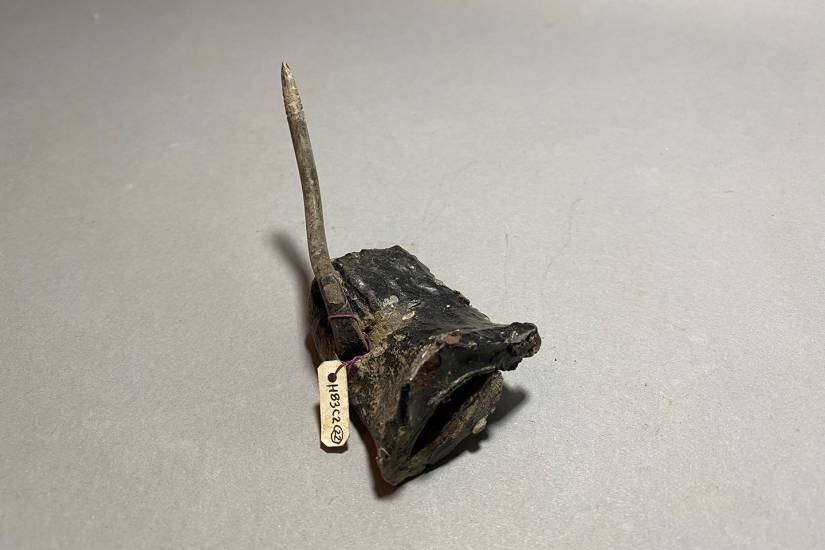 Students identified this metal object as a piece of the Homewood Museum's century-old lead and tin roofing