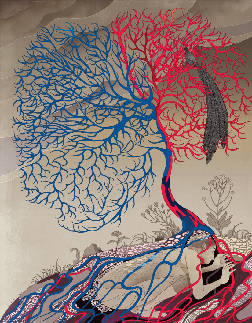 Illustration of a tree resembles a brain