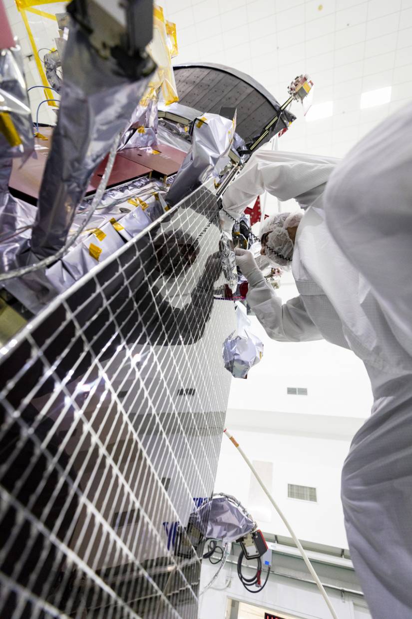 Scientist installs solar arrays