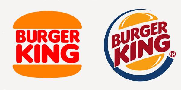 Comparison of symmetrical and asymmetrical Burger King logos