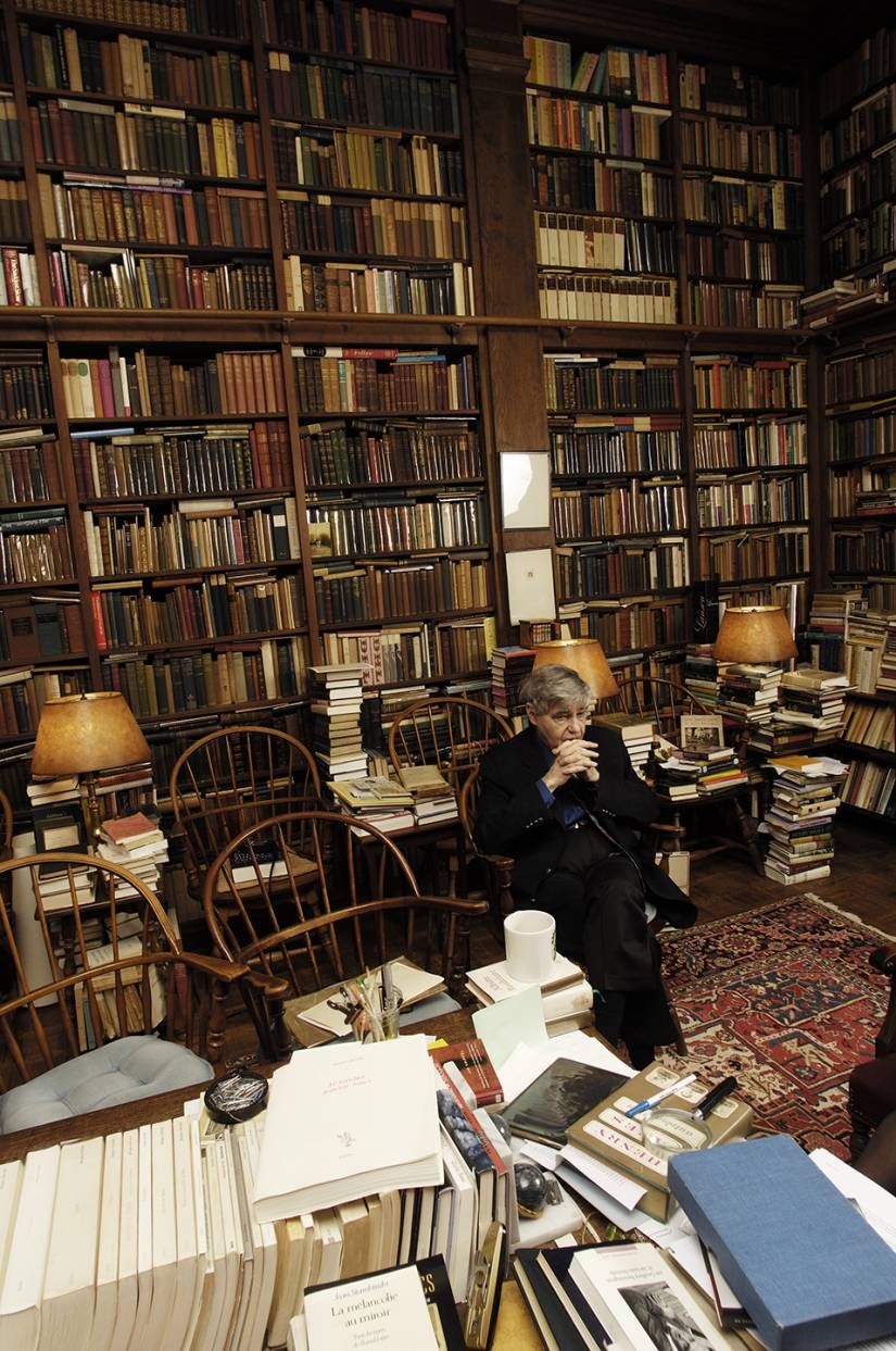 Macksey in his library
