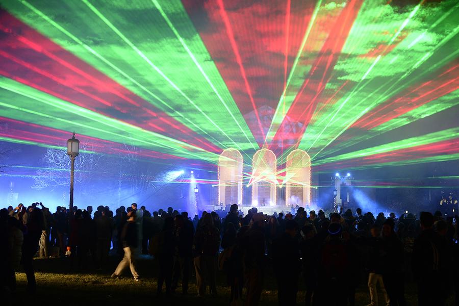 A colorful celebration of the season at JHU's annual Lighting of the Quad Hub