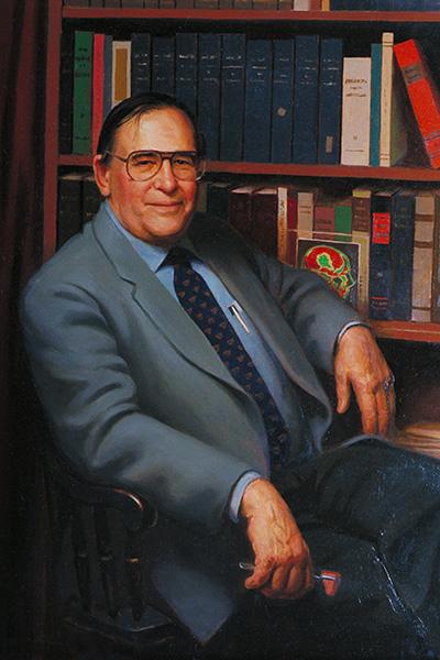 An oil painting of Guy McKhann from 1993