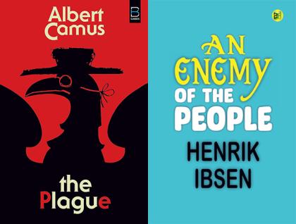 Book covers for The Plague and An Enemy of the People