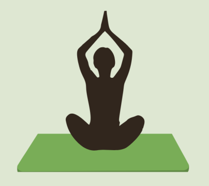 Illustration of a yogi sitting on a mat