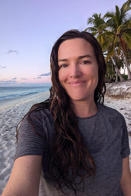 Henson takes a sunset selfie in the Maldives in the Indian Ocean.