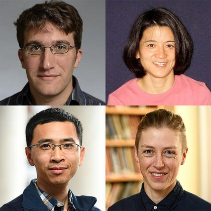 Clockwise from top left: Jacob Bernstein, Chikako Mese, Emily Riehl, and Ziquan Zhuang