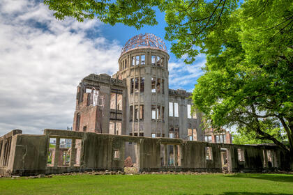 The Atomic Bomb Dome in Hiroshima Peace Memorial Park in Hiroshima City is a UNESCO World Heritage Site