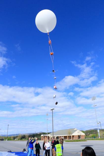 Test flight of a Hopkins payload using a University of Maryland Balloon