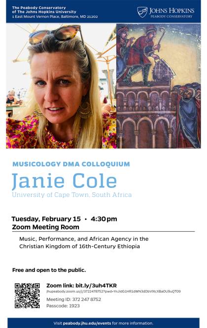 Poster of Musicology Colloquium by Janie Cole