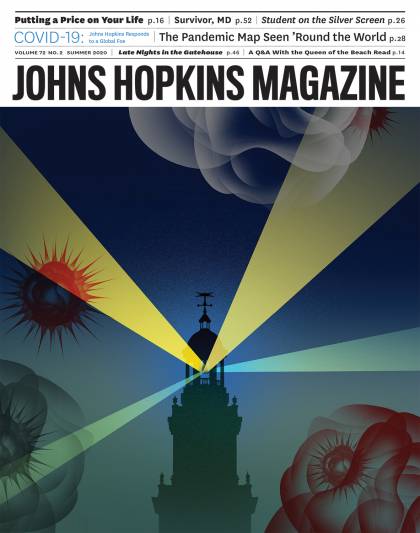 Cover image of summer 2020 magazine issue shows the Gilman clock tower as a lighthouse