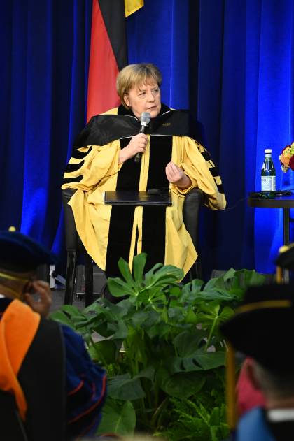 Angela Merkel receives honorary degree