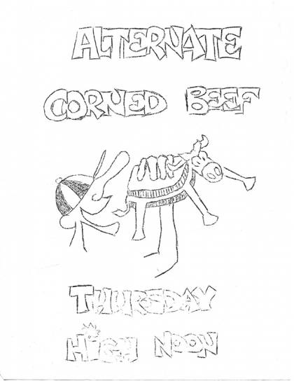 Flyer for 'alternate corned beef'