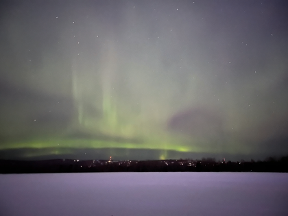 Aurora Borealis as seen from Creamer’s Field in Fairbanks