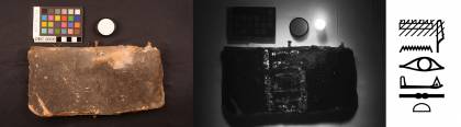 Uma imagem composta mostra um caixão fotografado sob regulares e a luz infravermelha