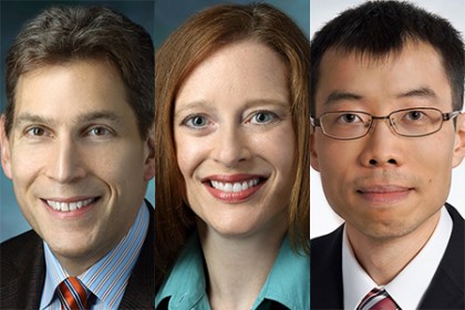 Individual Biomedical Research Award winners (from left) Samuel M. Alaish, Jill A. Fahrner, and Ho Lam Tang