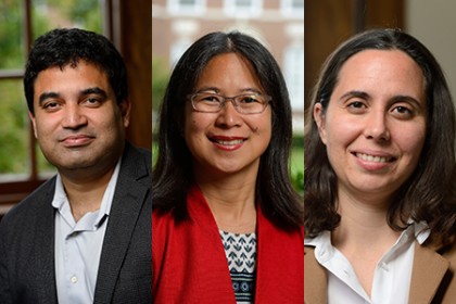 Team members include (from left): David Gracias, Vicky Nguyen, and Rebecca Schulman