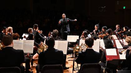 Joseph Young conducts the Peabody Symphony Orchestra