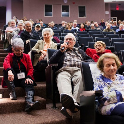 A group of seniors attend a lecture