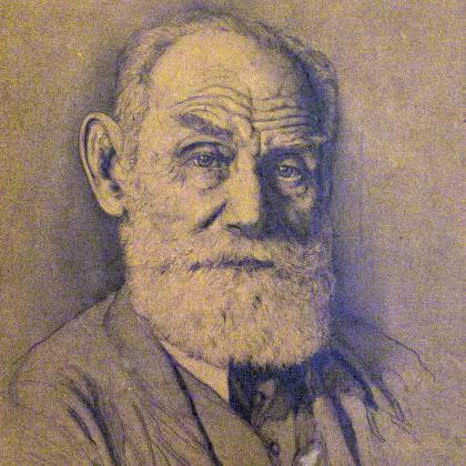 portrait of ivan pavlov by ivan streblov