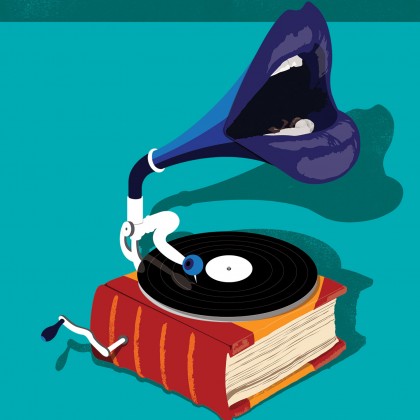 Illustration of a talking phonograph