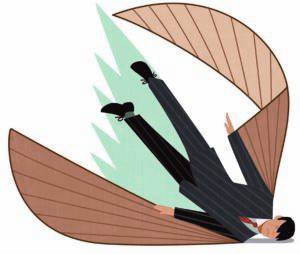 Illustration of Icarus crashing to the ground