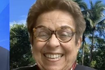 A screenshot of Donna Shalala smiling