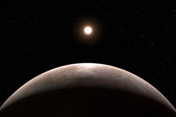 The curve of an exoplanet is illuminated by a distant star