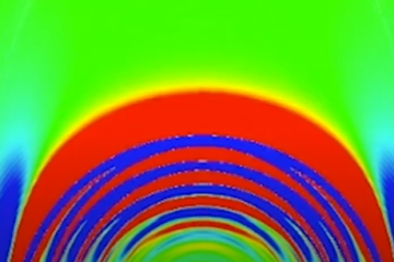 A colorful simulation of black holes colliding