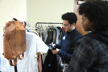 People look through clothing