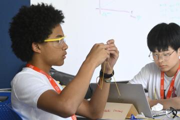 CTY students work on a project in class