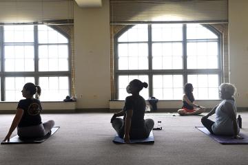 A recent yoga class at Johns Hopkins at Eastern