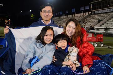Attendees at family movie night