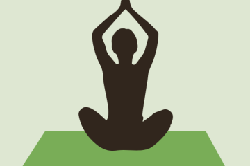 Illustration of a yogi sitting on a mat