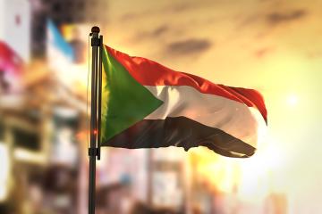 Sudan flag at sunrise