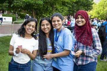 Students gathered on Wyman Quad May 29 for the Intercampus Graduate Student Social