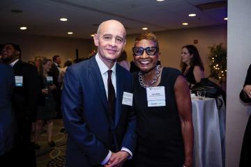 Paula Boggs, A&S ’81, with Christopher Celenza, dean of the Krieger School of Arts and Sciences