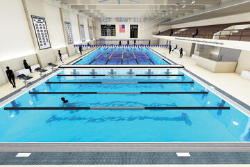 A rendering of the new pool design