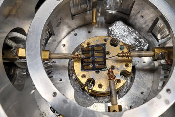 Graduate student Riley Bond and Professor Howard Katz added voltage to the transistor and observed its ability to retain a charge