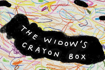 cover of 'The Widow's Crayon Box's features colorful scribbles 