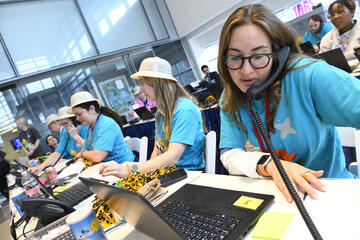 Volunteers at the radiothon