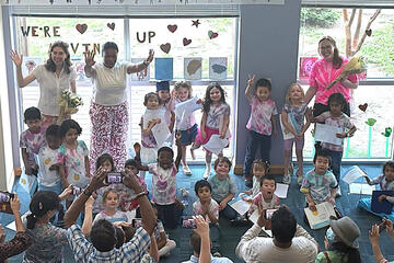 The graduating students and their teachers