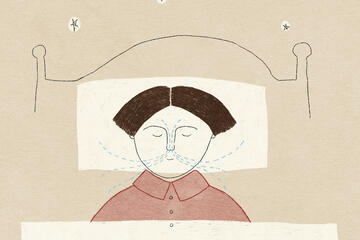 illustration of a person sleeping in bed