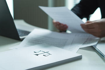 Client conferring with an attorney