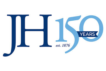 Visual identifier the reads "JH 150 years
