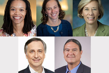 Clockwise from top left, Pamela Collins, Elizabeth A. Stuart, Charlotte J. Sumner, Donald Warne, and Victor E. Velculescu