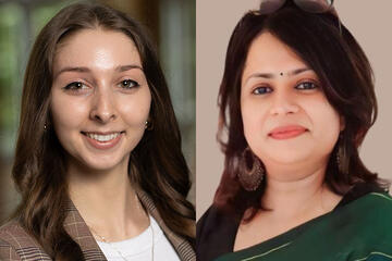 From left, Keegan Eveland and Shilpy Vohra
